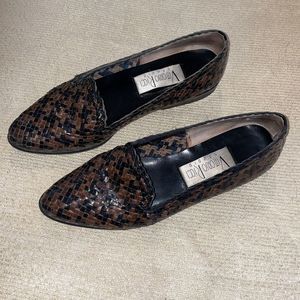 Vintage Vittorio Ricci Leather Weave Flat Loafer 8 great condition